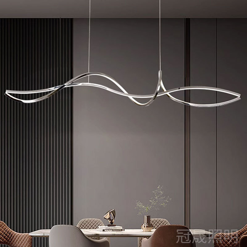 Candelabro de restaurante de mesa de comedor de arte de alta gama de diseño, candelabro de bar de recepción de isla moderna de lujo ligero italiano