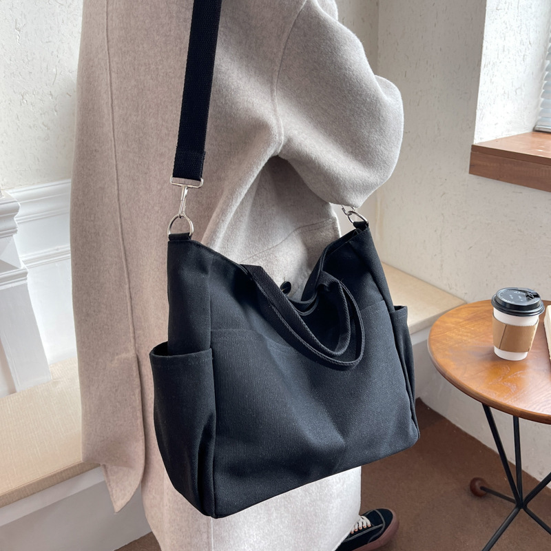 Women's Bag Wholesale Large Capacity Trendy Fashionable Canvas Bag Korean ins Style Retro Simple Commuting Casual Crossbody Bag_voghion.com