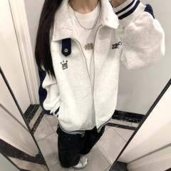 美式复古拼色棒球服外套男女春秋2025新款爆款设计感小众情侣卫衣