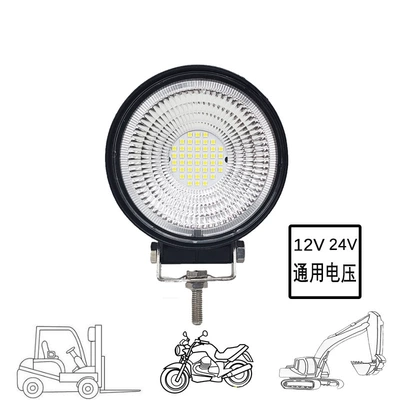 Led Work Light 12V Reversing Light, 24V Engineering Vehicle Spotlight, Truck 4-Inch Round Thickened Aluminum Shell Strong Light