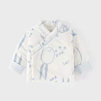 Утолщенный стеганый костюм монаха для новорожденных, 100 г, для мужчин и женщин, теплый топ для защиты живота, детская осенне-зимняя хлопковая куртка, нижнее белье
