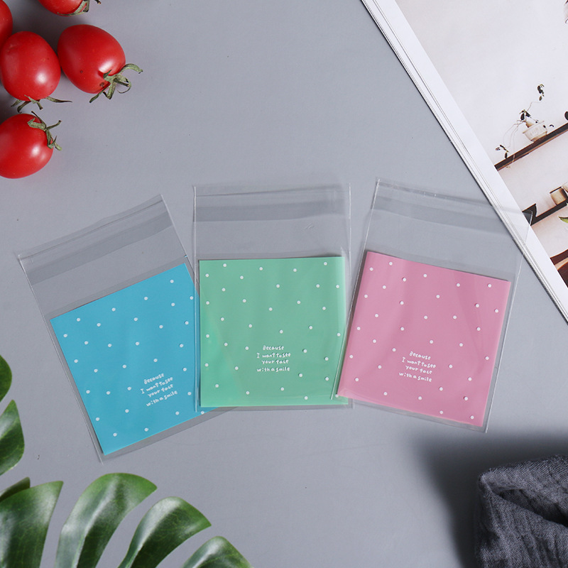 小圆点烘焙包装袋手工装饰品袋opp自粘饼干蛋糕食品烘焙包装袋