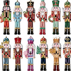 クリスマス木製装飾品セット胡桃クリップ装飾は木と祝日の工芸品にぶら下がっている