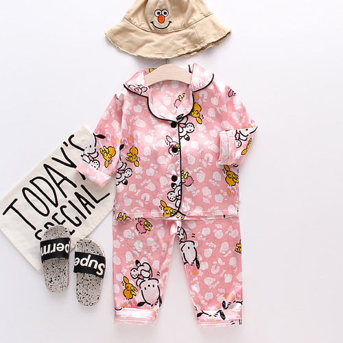 CA75 New Spring and Autumn Style for Men and Women Baby Fashion Casual Puppy Home Clothes Pajamas Korean Style Comfortable Two-piece Trendy Style