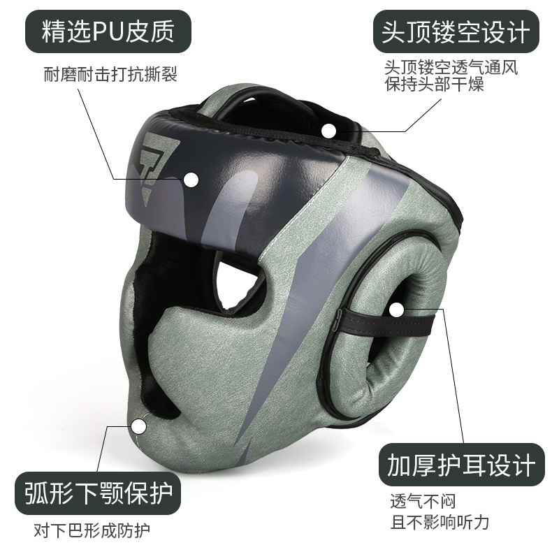 Casco de boxeo Ceiling Protector de cabeza engrosado Muay Thai Cara de mono Entrenamiento de lucha para adultos Protector Sanda