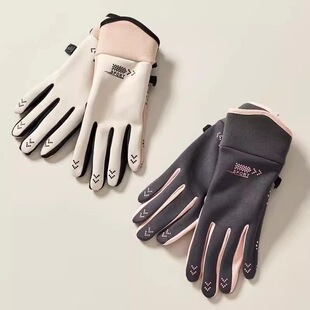 Autumn and winter thickened velvet and warm men and women outdoor sports cold-proof touch screen velvet driving and riding ski gloves