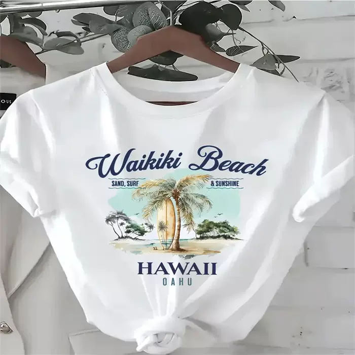 跨境现货女士夏季T恤印花时尚休闲可爱短袖女式眼睛印花短袖 T 恤