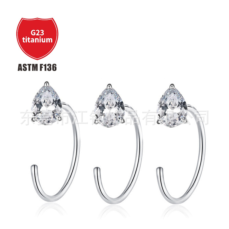 Pointed titanium steel lip stud product view