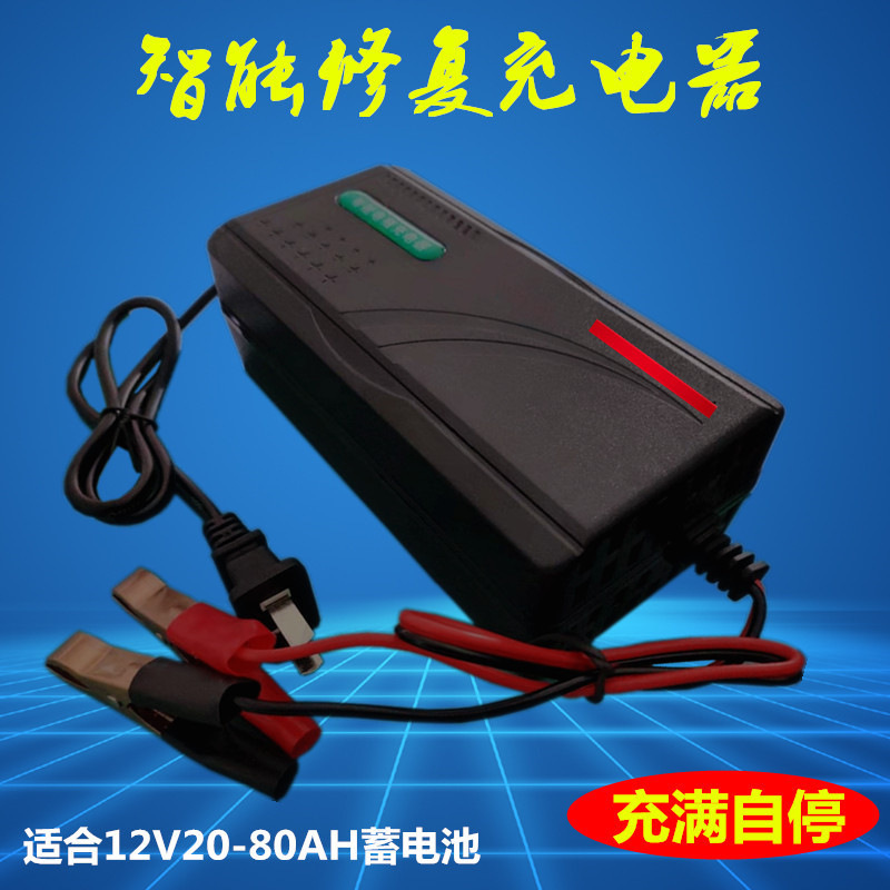 智能汽车电瓶充电器12V20AH32A45AH55AH60AH面包轿车蓄电池充电机