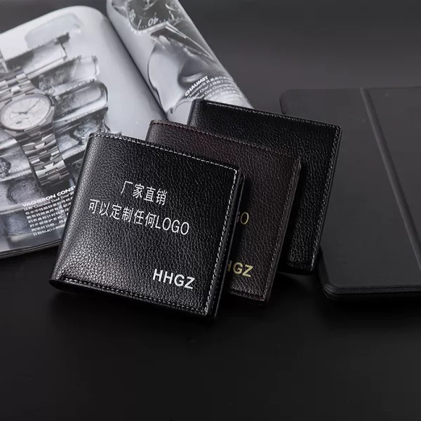 Gongzi Wallet Men's Wallet Short Money Hardware Silk Screen Label Clip Student Wallet Multi-function Card Holder Wallet Men