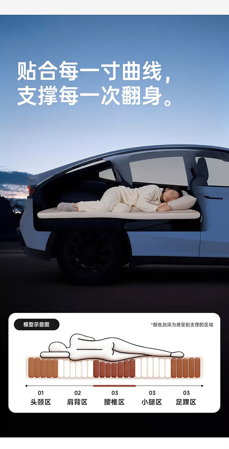 Car rear seat air mattress, universal rear seat sleeping pad for sedans and SUVs, inflatable mattress for outdoor travel