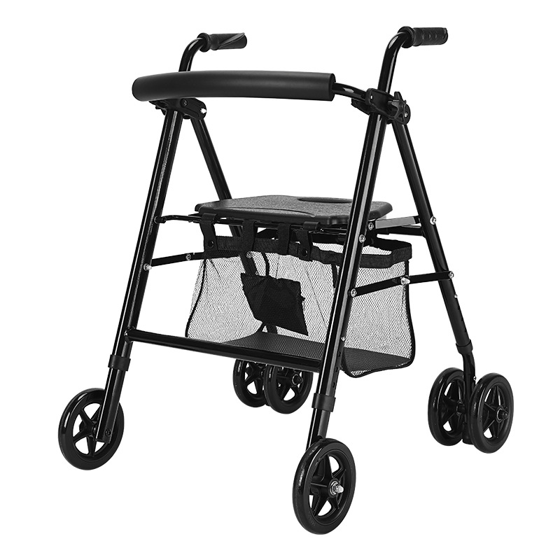 asistente de marcha para ancianos carro de mano capaz de sentarse y caminar ligero plegable multifuncional de cuatro ruedas asistente de marcha