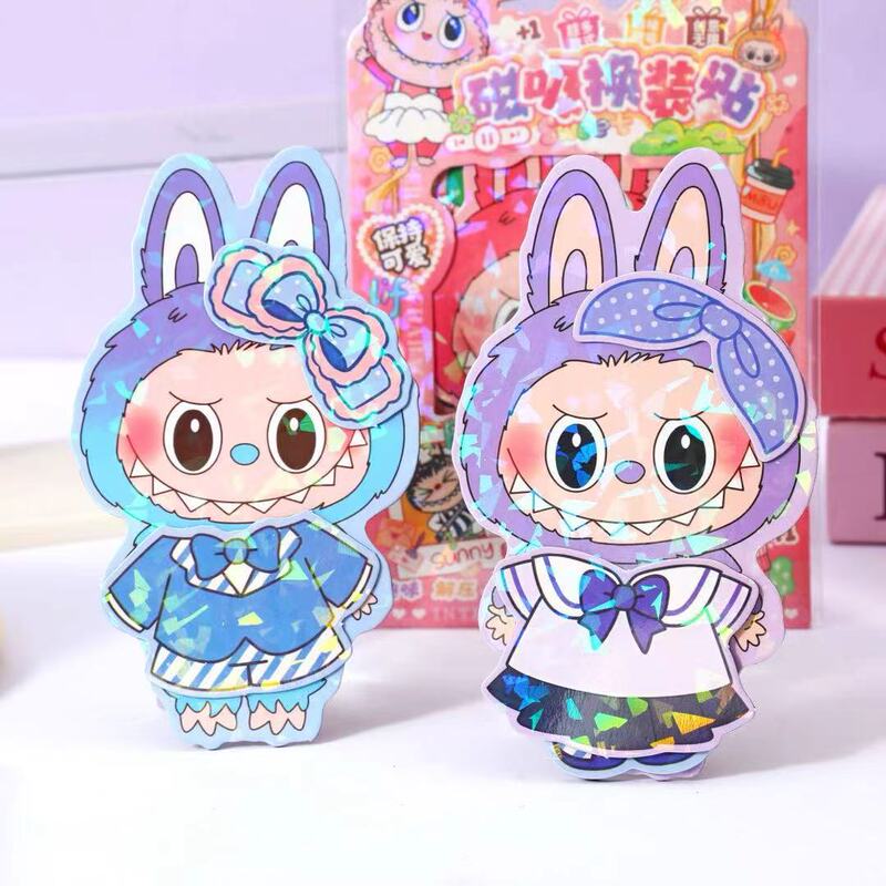 Labubu 磁気着せ替えステッカー diy クワイエットブックステッカーブック女の子子供マグネットステッカー着せ替え知育玩具|undefined