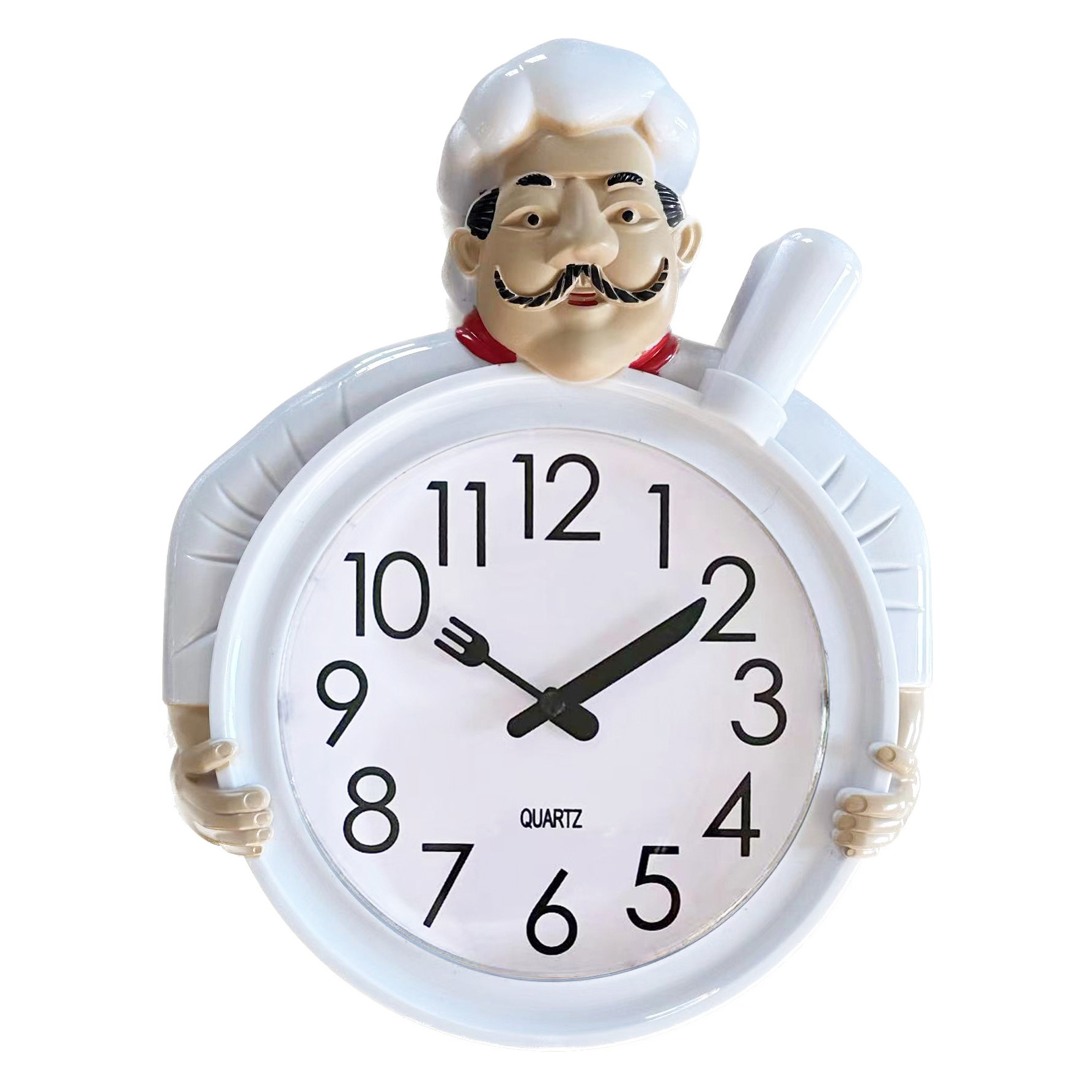 亚马逊爆款厨师钟创意造型厨房钟塑料挂钟餐厅卡通新雅达NE-910