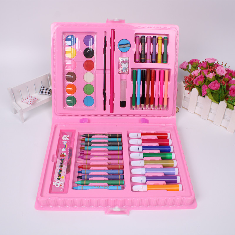 86 piezas para niños pintura color pluma traje estudiante combinación acuarela pluma caja de regalo niños recompensa regalo de vacaciones