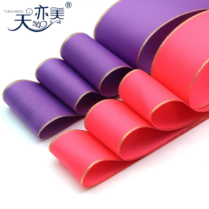 Varias especificaciones de embalaje cinta decorativa doble borde de oro costilla cinturón doble borde hilo de plata cinturón hecho a mano accesorios de joyería