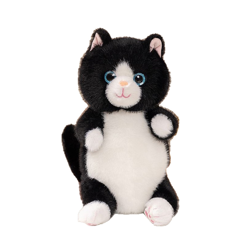 新款条纹仿真猫公仔毛绒玩具可爱猫咪黑猫橘猫玩偶送女生儿童礼物|undefined