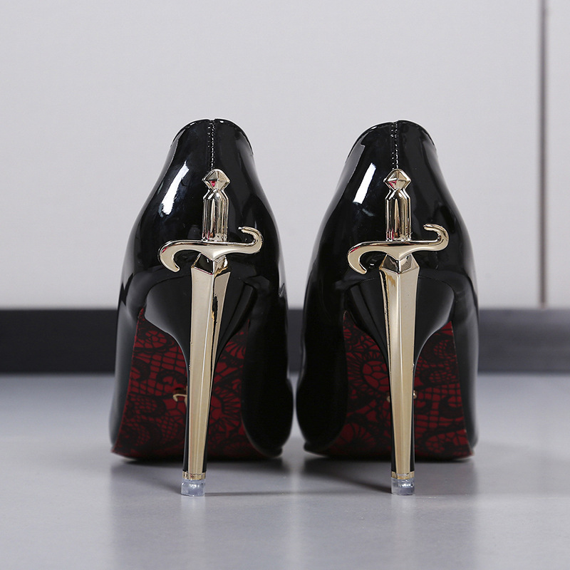 Scepter-Style Thin-Heeled Genuine Soft Leather Printed Red-Soled Pointed-Toe Women's Shoes, High-End Patent Leather Single Shoes, French-Style High-Heeled Single Shoes Scepter-Style Thin-Heeled Genuine Soft Leather Printed Red-Soled Pointed-Toe Women's Shoes, High-End Patent Leather Single Shoes, French-Style High-Heeled Single Shoes