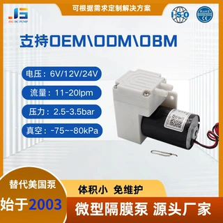工厂直售12V直流无刷隔膜泵15-20LPM食品包装机微型真空负压泵