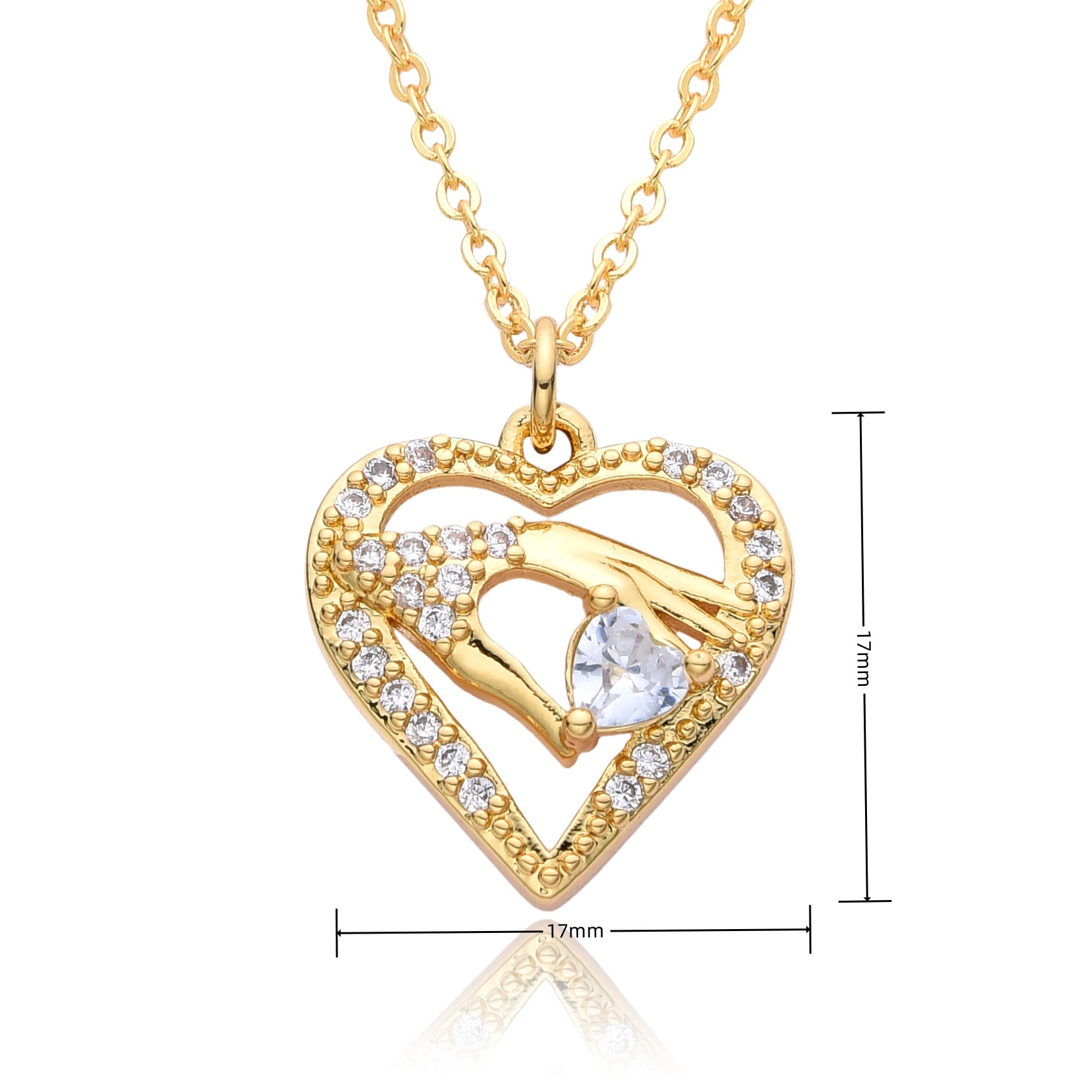 12g Weight Copper Pendant Material Zircon Inlay Material Pendant Necklace Classification Copper Chain Material 1 Piece Quantity Holiday, Daily Occasion Copper Material Heart Shape Pattern Women's Gender Inlay Design Simple Style Style Copper Inlay Heart Shape Zircon Pendant Necklace 19