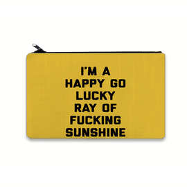 跨境款帆布笔袋批发,我是一缕幸福的阳光可爱旅行袋,多功能钱包