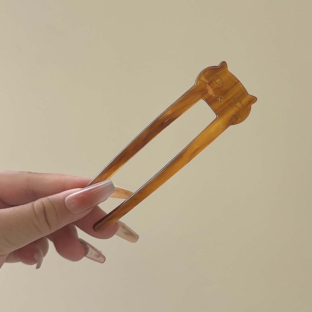 Acetato coreano pinzas de cabello, dispositivo de cabello mágico, pinzas de cabello en forma de U, pinzas de cabello para niños, pinzas de cabello para gatitos, adornos de cabello para perezosos