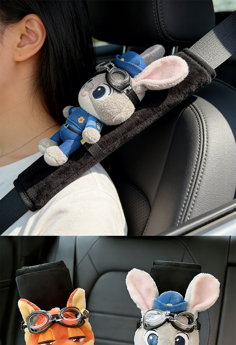 New Judy Nick Car Seatbelt Shoulder Pads, Cute Car Interior Decoration, a Pair of Car Seatbelt Covers for Couples