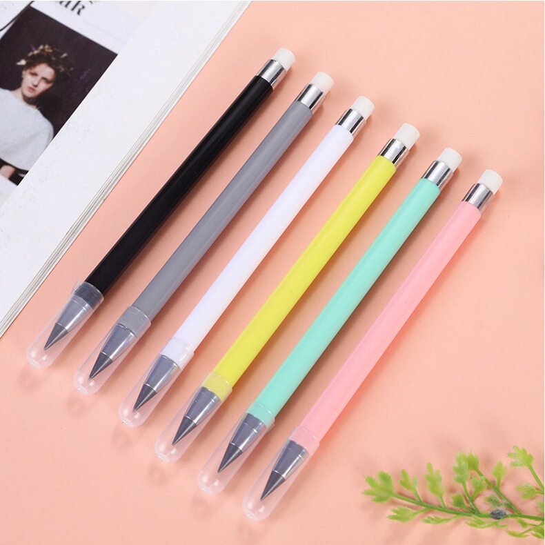 Highly attractive macaron-colored plastic eternal pencils, customizable with logo, unbreakable, never runs out of lead, pencil wholesale