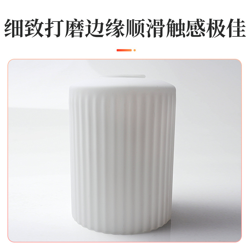 재고 직선 우유 흰색 줄무늬 유리 전등 그늘 거리 램프 장식 램프 원통형 유리 전등갓 쉘 커버 램프없이