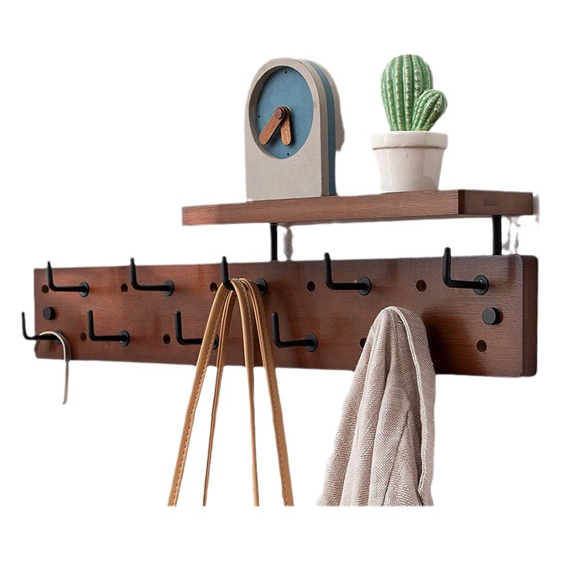 Многоярусная настенная вешалка из бамбука и дерева, креативная перегородка для хранения одежды в прихожей