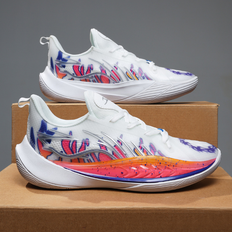 Zapatos de baloncesto anti-deslizante de combate real para jóvenes, zapatos de baloncesto de alto nivel para hombres y mujeres, zapatos deportivos ligeros de moda nocturna. image 9