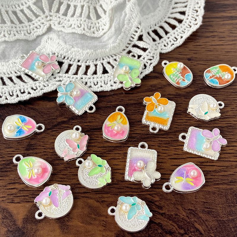ハイエンドのレトロなフランスのモネの庭の油絵花蝶ペンダント diy ネックレスブレスレット耳ジュエリーアクセサリー|undefined