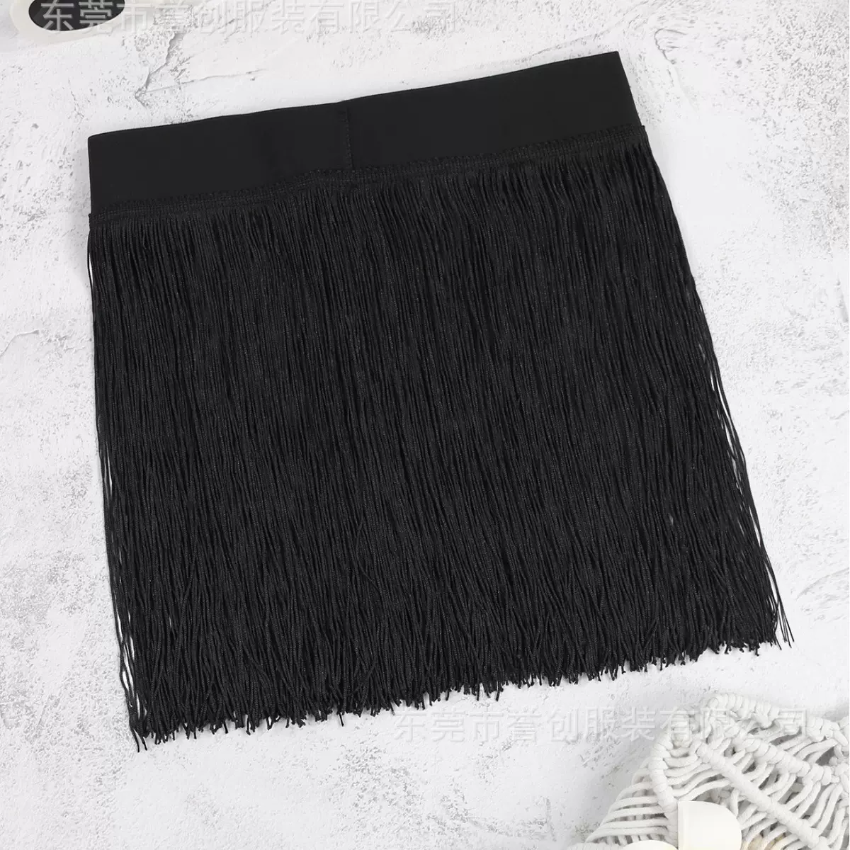 速卖通夏季拉丁舞裙纯色经典流苏性感沙滩短裙长度33CM休闲沙滩