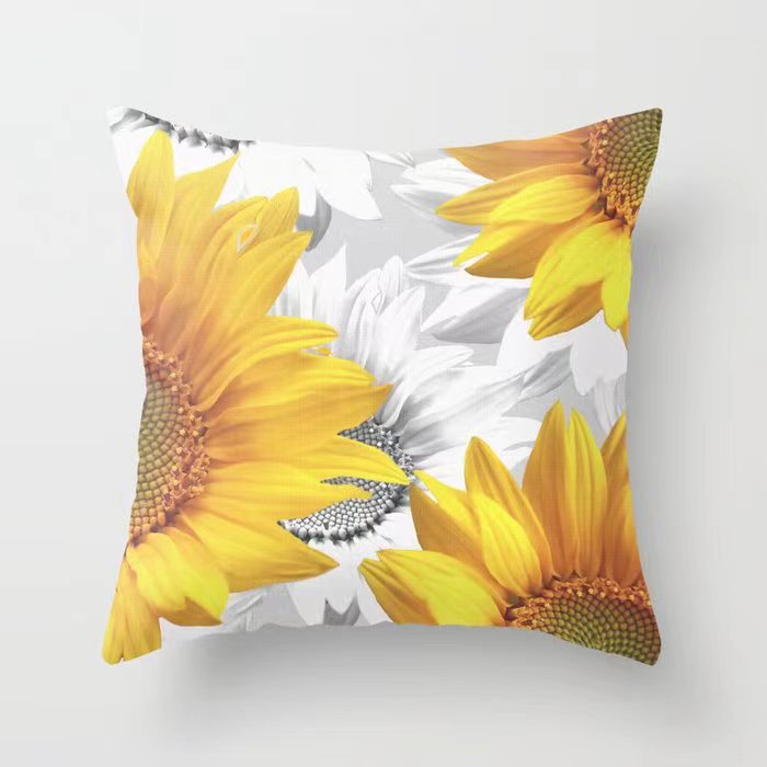 Girasol amarillo girasol funda de almohada Nordic casa estilo melocotón piel sofá del coche cojín cubierta image 25
