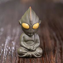 宜兴原矿紫砂茶宠青段泥迪迦佛手工制作雕塑手办泡茶茶台招财摆件