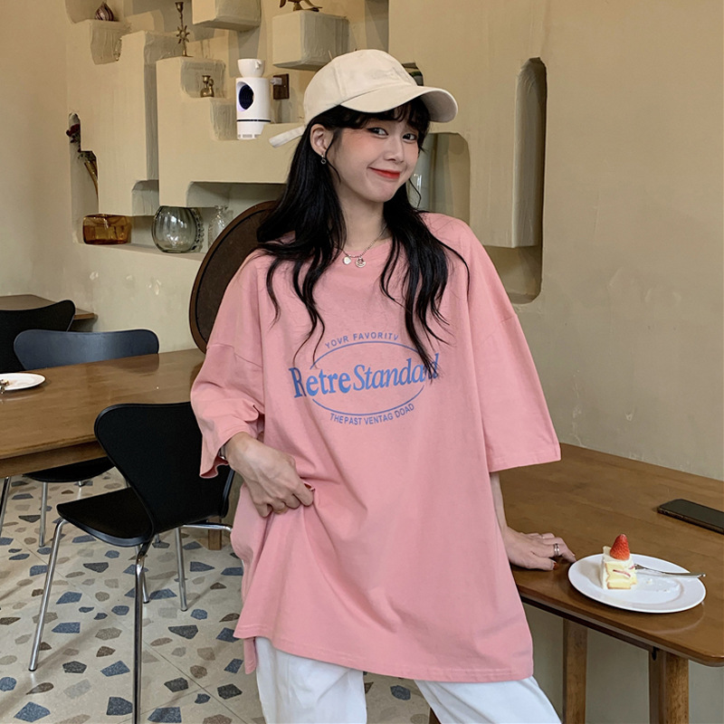 Camiseta de Verano 2025, Estilo Coreano Retro, Estilo BF Holgado, Talla Grande, Estilo Influencer, Manga Corta para Mujer, a la Moda image 9