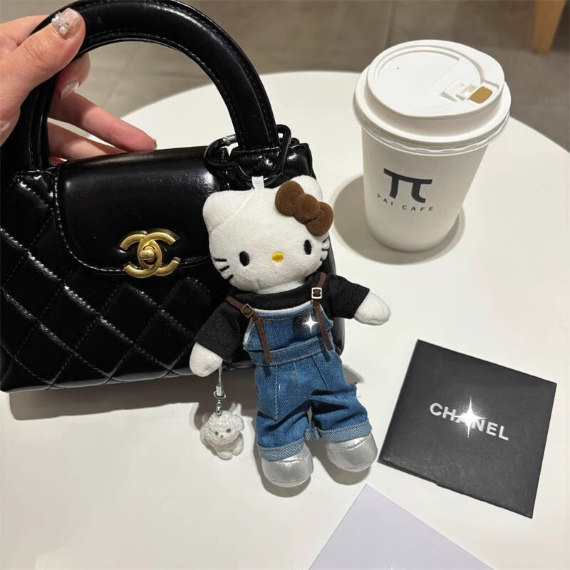 漫画の長い脚キティバッグペンダントぬいぐるみ人形バックパックペンダント装飾キーホルダーガールフレンドギフト|undefined
