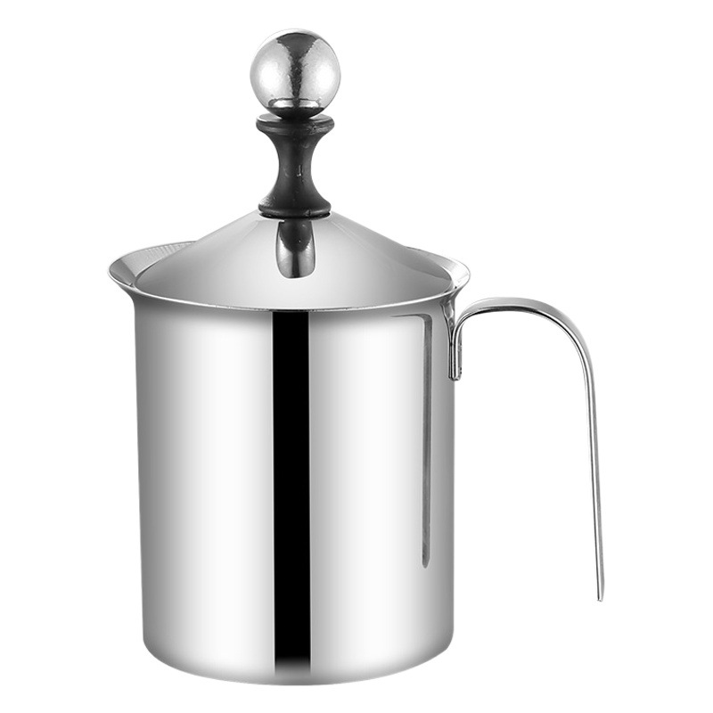 304 Stainless Steel Manual Milk Frother Japanese Style Double-Layer Thickened Milk Frother Coffee Tool Japanese Simple Style