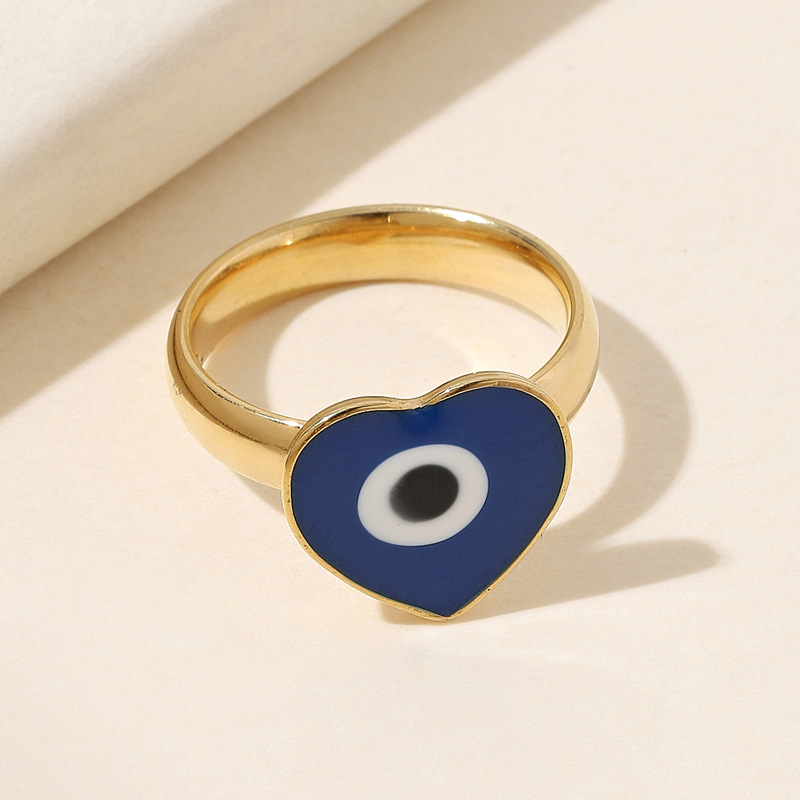 8g Weight 0.03µm-0.05µm Gold Plating Thickness Wholesale Jewelry Simple Style Heart Shape 201 Stainless Steel Plating Rings