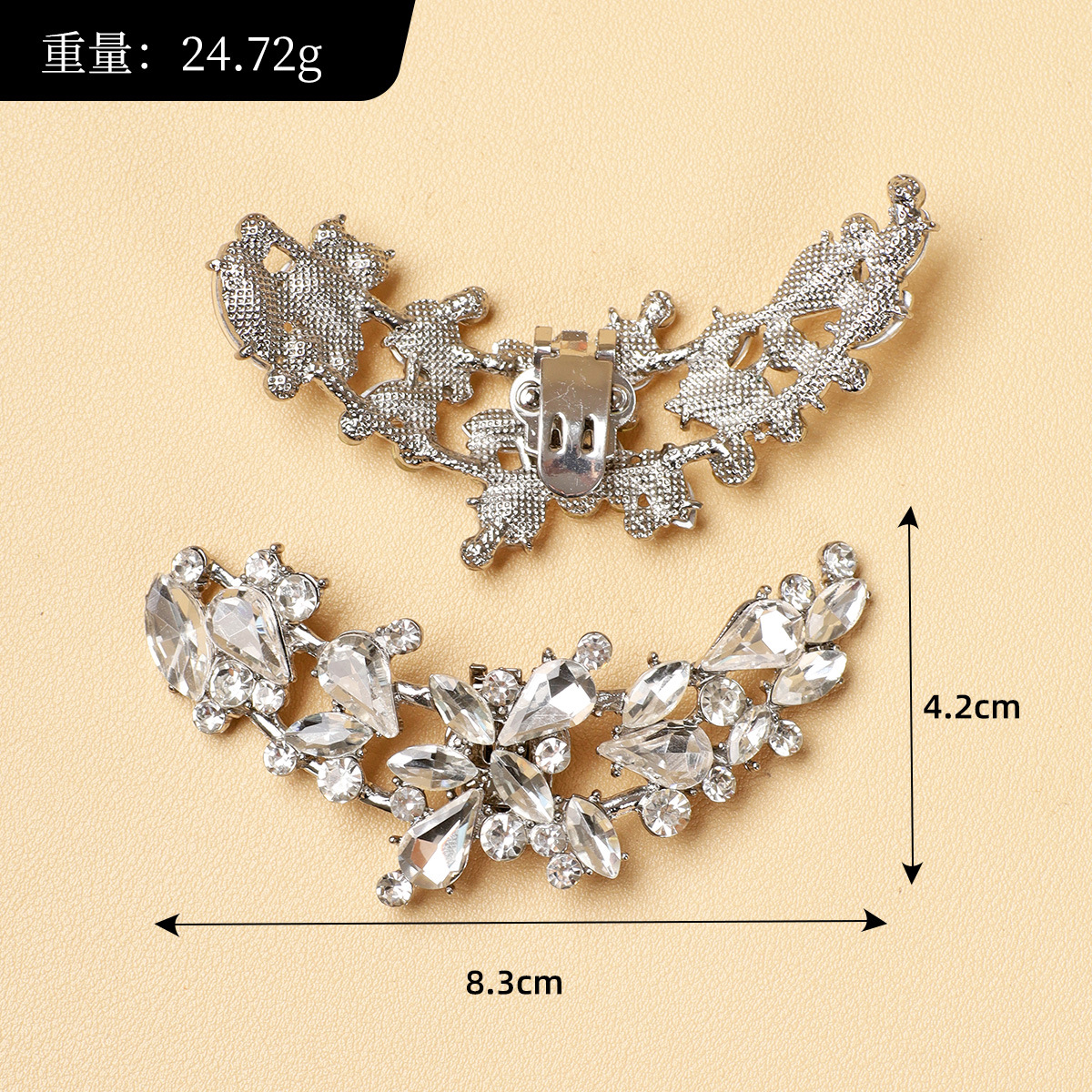 Nuevos zapatos de tacón alto diy, hebilla, punta de zapato, accesorios superiores, hebilla de metal de diamantes de imitación, zapatos de boda desmontables, accesorios de calzado