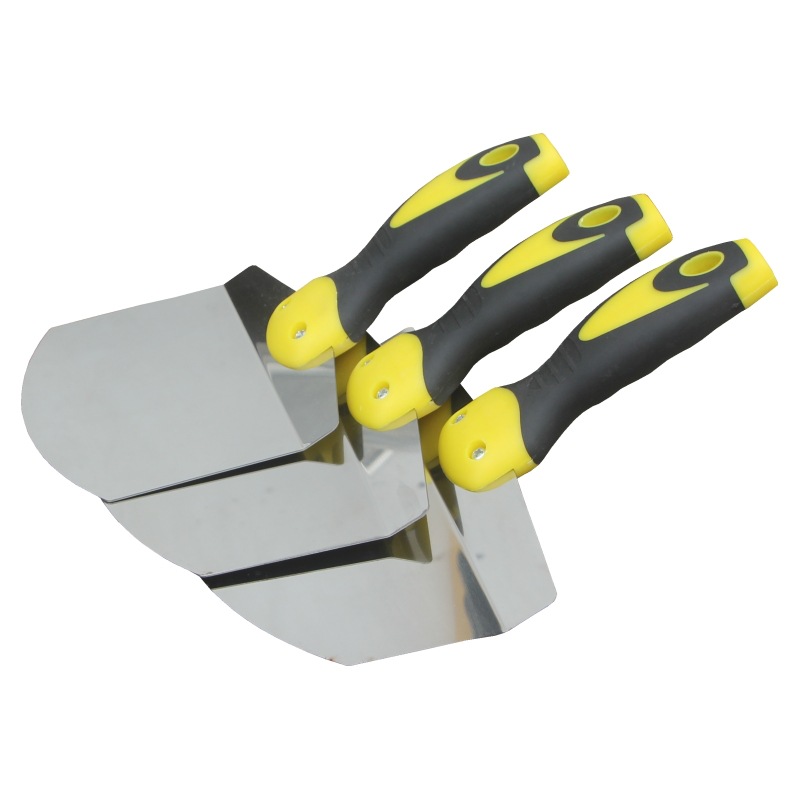 不锈钢灰铲圆头托泥板扇形托灰板加厚上料器抹泥板工具抹灰刮腻子