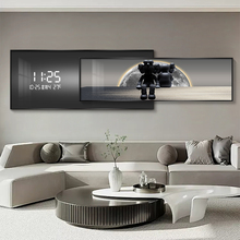 高级感暴力熊客厅装饰画数显电子钟沙发背景墙挂画现代轻奢叠拼画