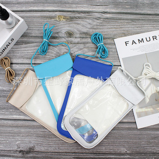Custom pvc leather mobile phone bag outdoor diving sports mobile phone protective case hanging neck type portable belt mobile phone bag