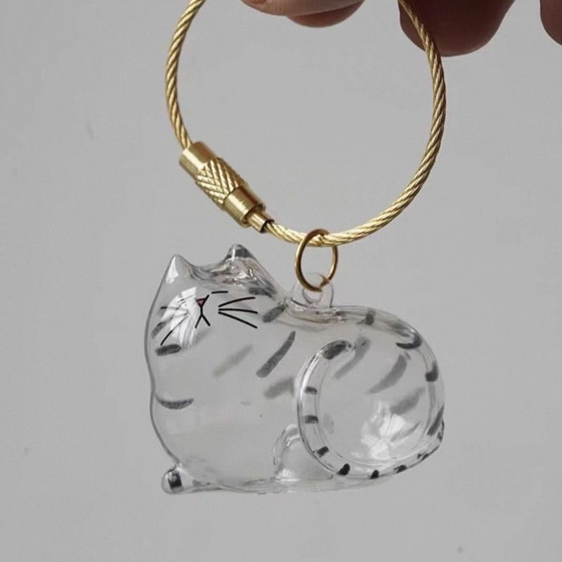 透明猫毛収納ボックスチャームガシャポン猫毛収納カプセルガシャポンバッグキーホルダーペンダントコレクション|undefined
