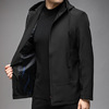 高档带帽夹克男士外套2022秋冬新款简约爸爸装夹克中年男外套上衣
