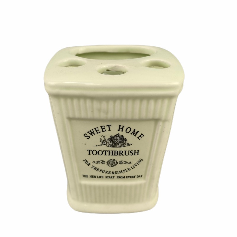 Juego de tres piezas de cerámica con relieve nórdico para baño, con cepillo de dientes y vaso de enjuague, juego de baño con portacepillos, juego de baño para lavarse y cuidarse.