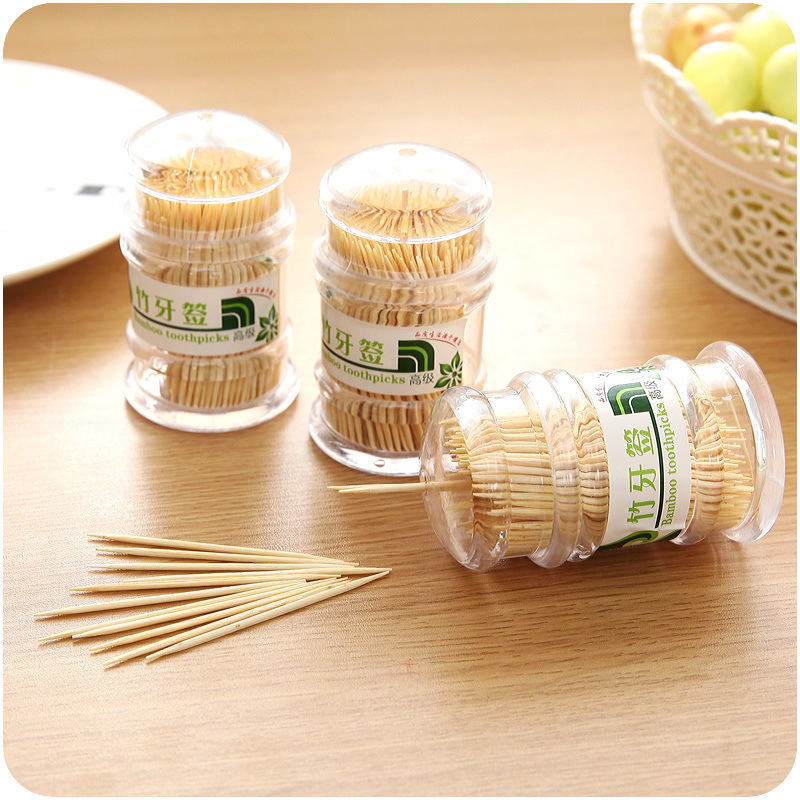 the republic of korea originality pagoda natural toothpick Bamboo Toothpick box-packed portable transparent Cartridges