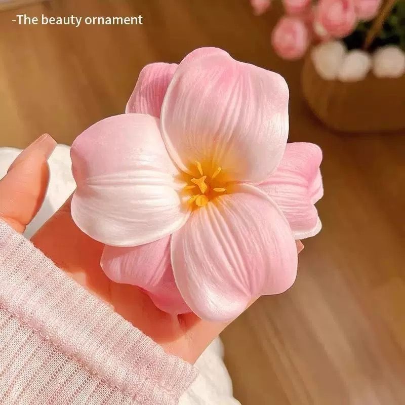 超仙唯美玫瑰花发饰仿真花夹海边度假风抓夹拍照绝美半扎发鲨鱼夹|undefined