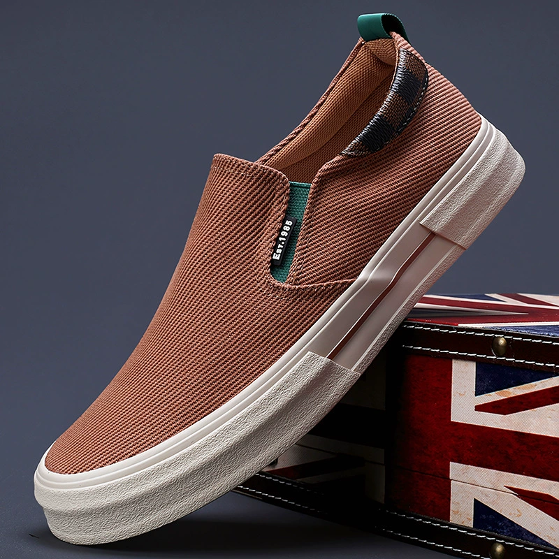 Мужские кеды в корейском стиле, осень 2025 года, универсальные, модные, повседневные, из холщовой ткани, с стильным дизайном, низкие, плоские.