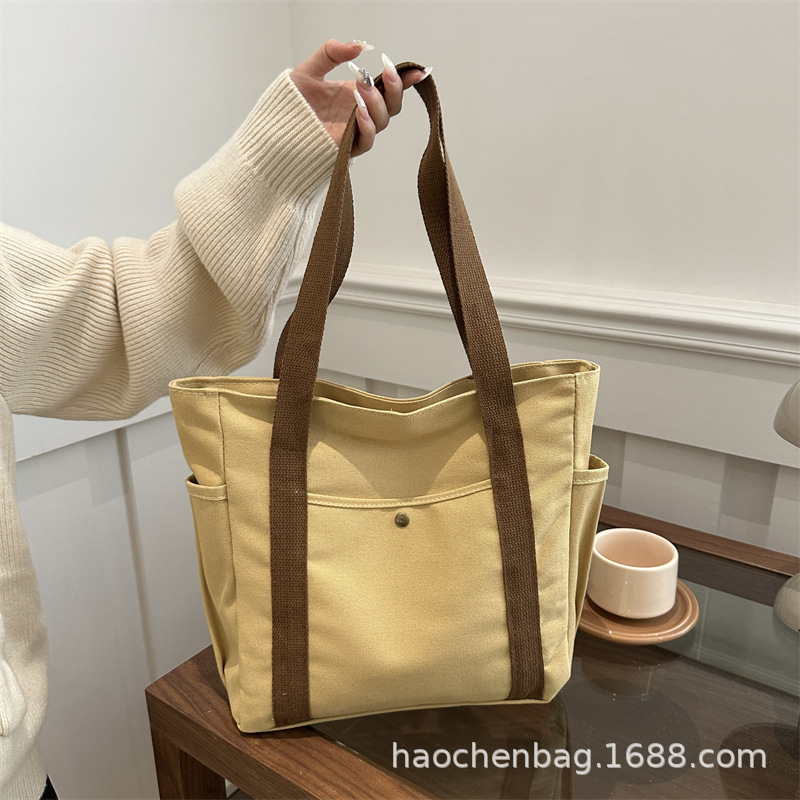 Oxford cloth tote bag for work and outings, stylish and versatile for commuting, suitable for students, can be used as a shoulder bag for carrying books